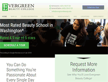 Tablet Screenshot of evergreenbeauty.edu